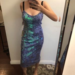 Dress The Population purple sequin dress